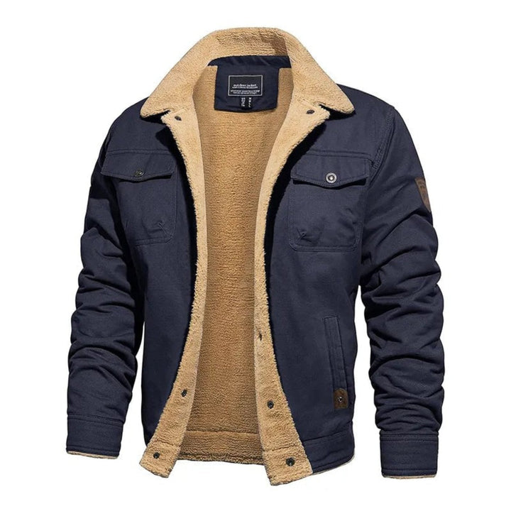 Mens Coat Fleece Lined Warm with Pockets