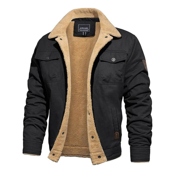 Mens Coat Fleece Lined Warm with Pockets