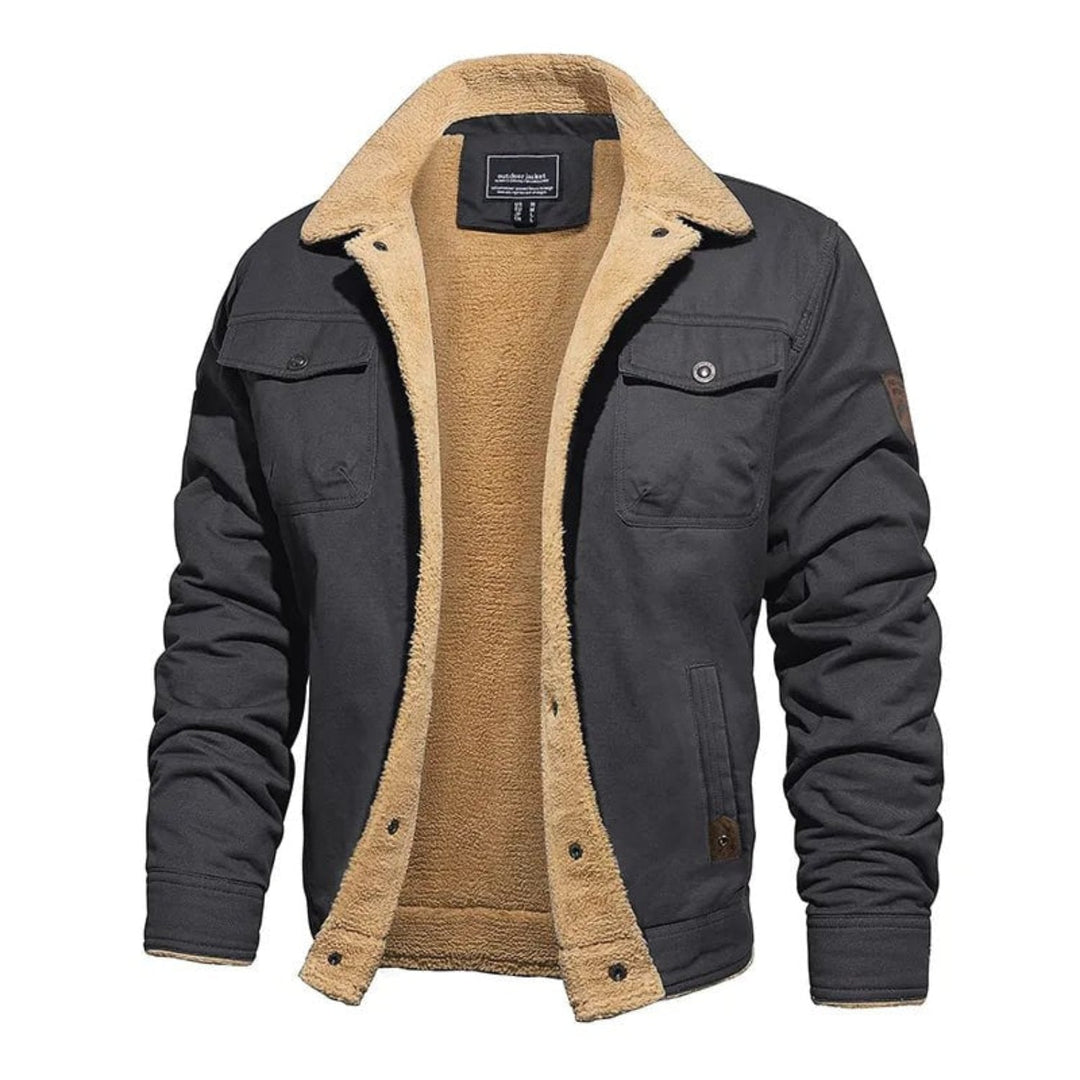 Mens Coat Fleece Lined Warm with Pockets