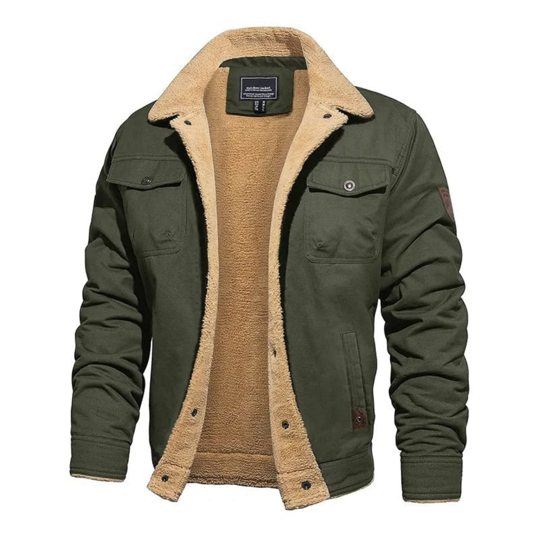 Mens Coat Fleece Lined Warm with Pockets