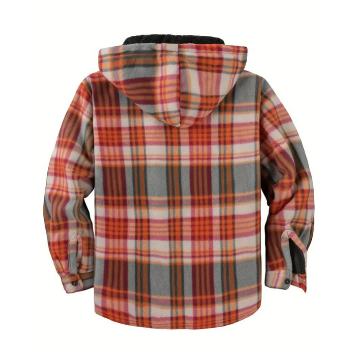 Mens Plaid Jacket with Hood Casual Fit