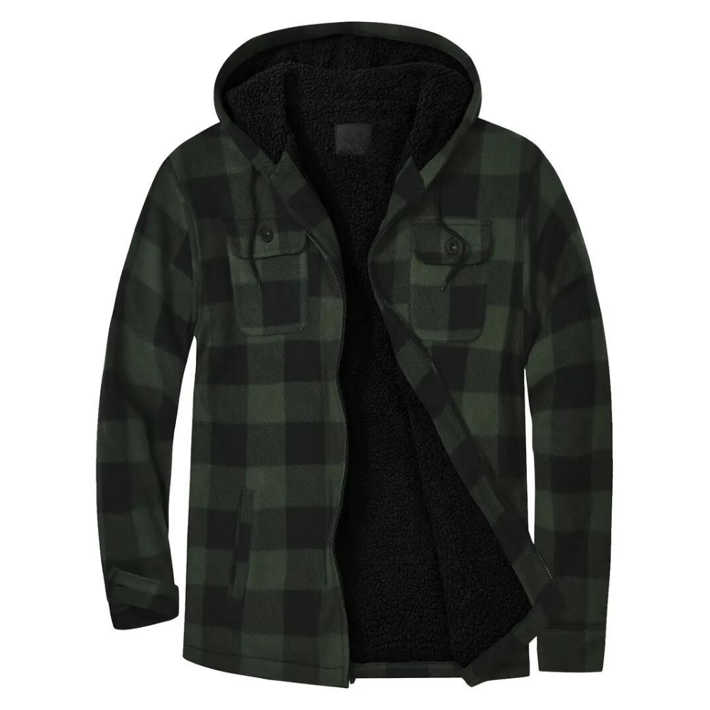 Mens Plaid Jacket with Hood Casual Fit - BritishMode