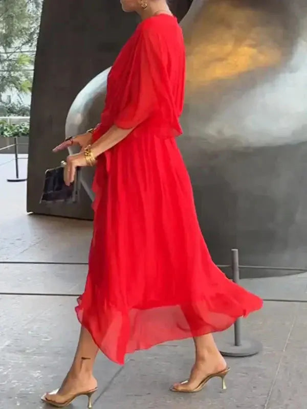 Womens Silk Dress Whisper-Soft V-Neck