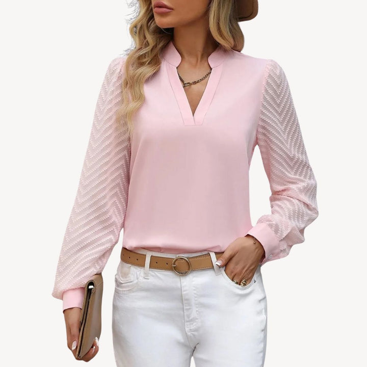 Womens Blouse Polyester Long Sleeve Regular Fit