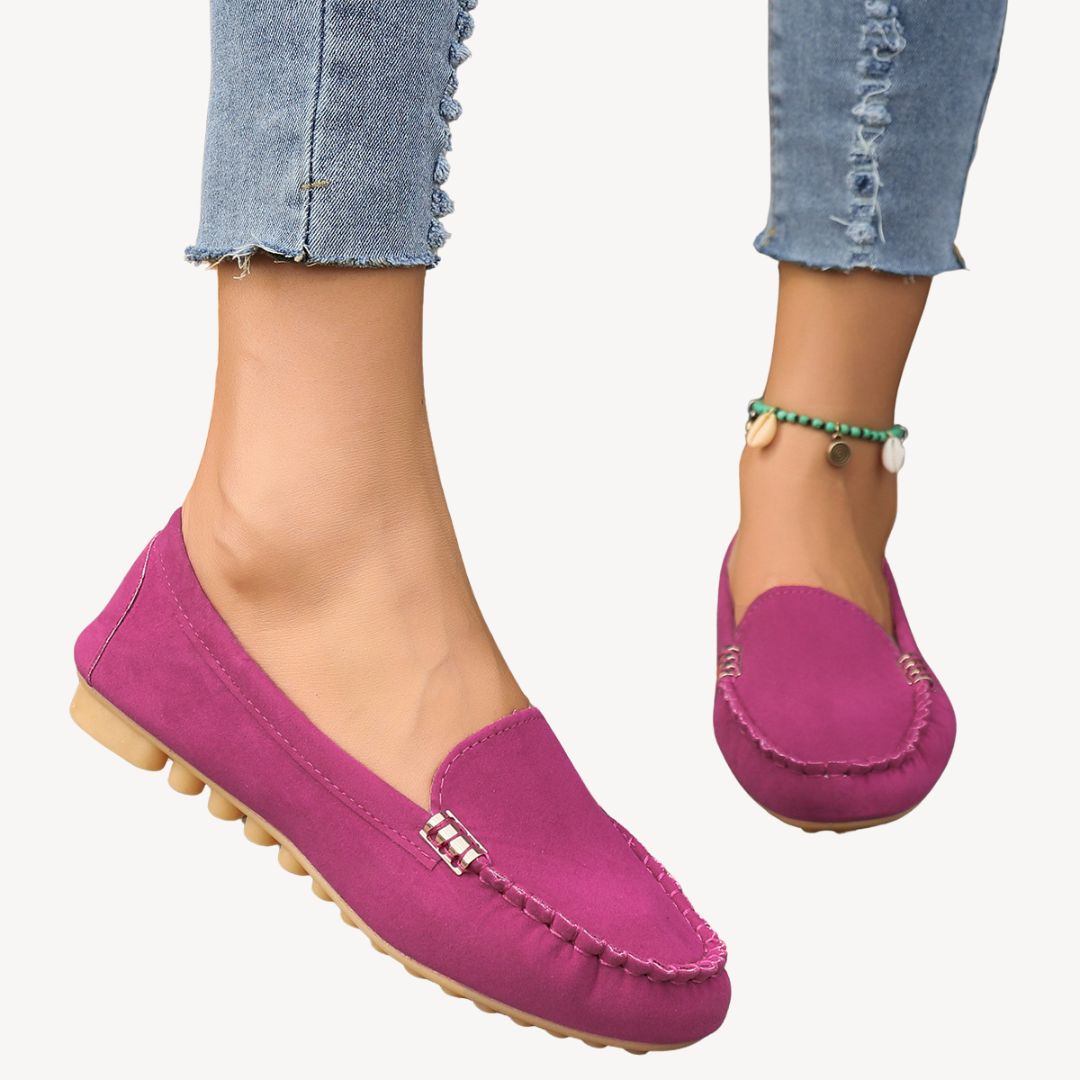 Womens Orthopedic Slip-On Flats Leather