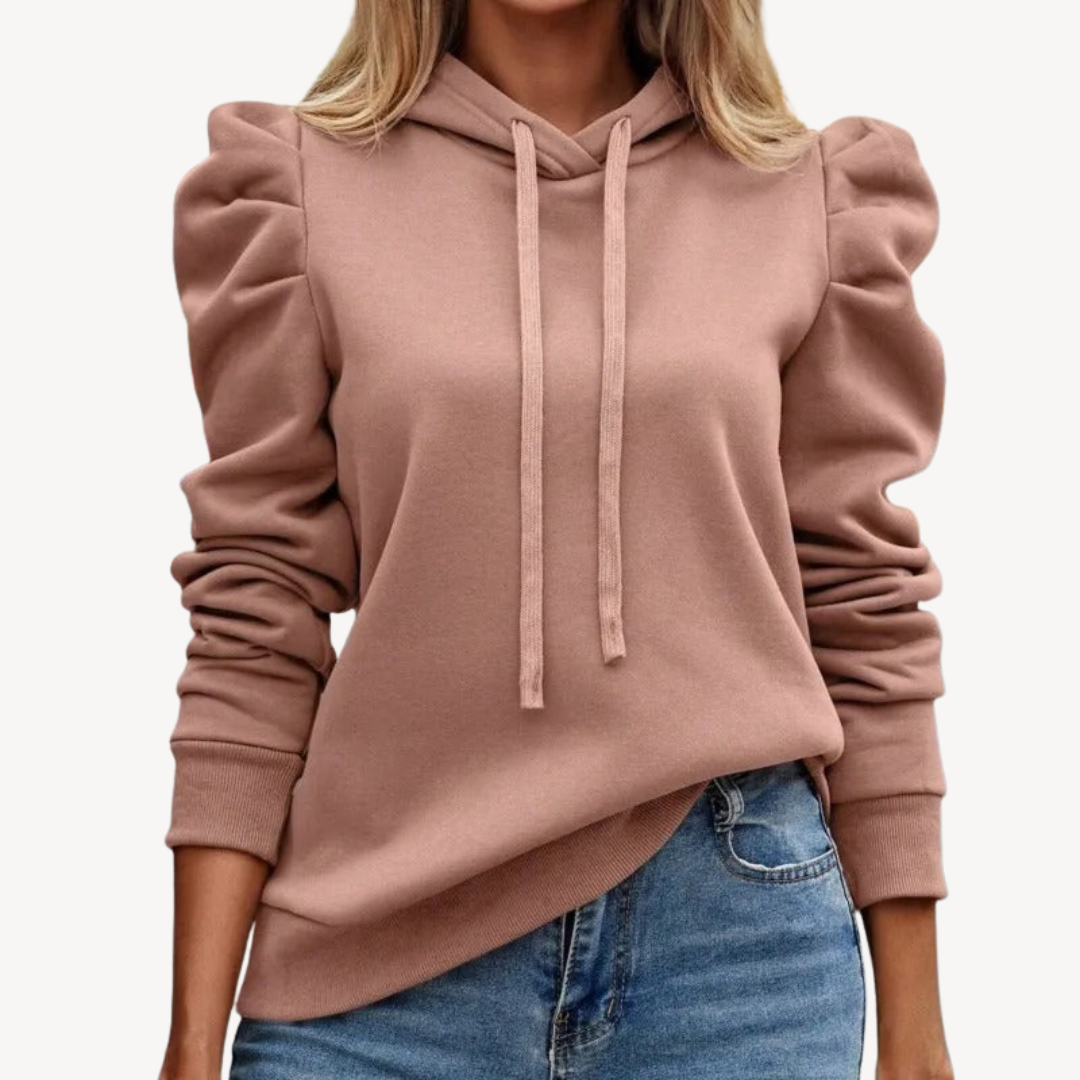 Womens Hoodie with Puff Sleeves Relaxed Fit
