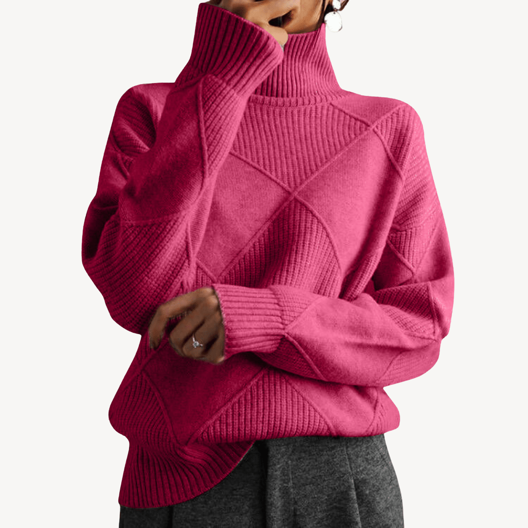 Womens Knit Turtleneck Sweater Slim Fit