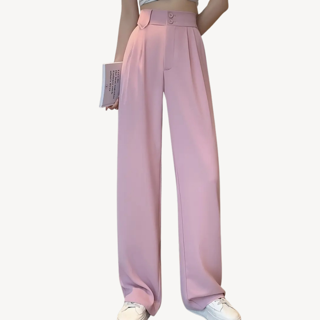Womens Wide-Leg Pleated Pants Relaxed Fit