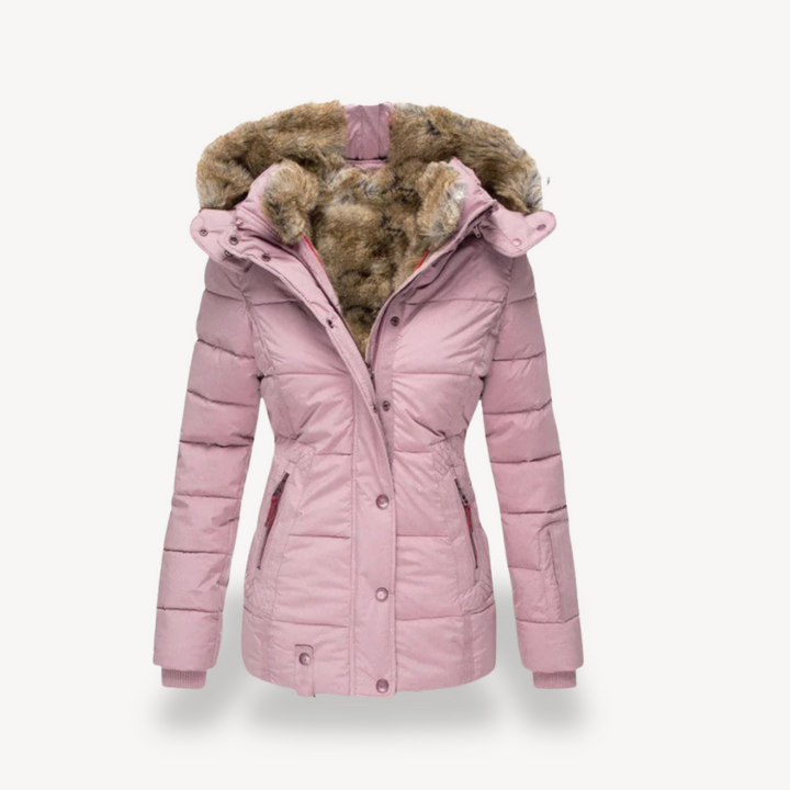Womens Puffer Jacket Faux Fur Lined Regular Fit