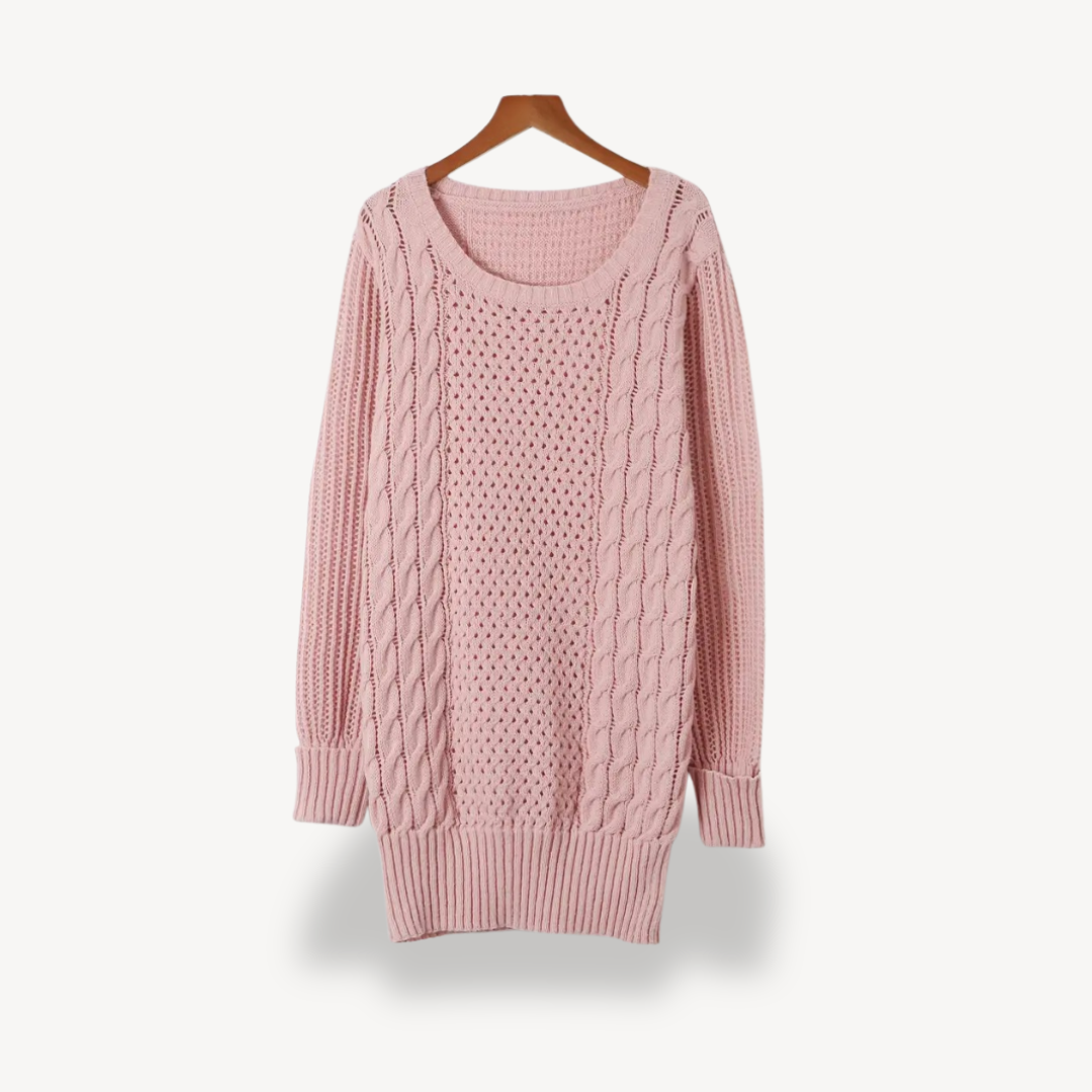 Womens Sweater Dress Cable Knit Relaxed Fit - BritishMode