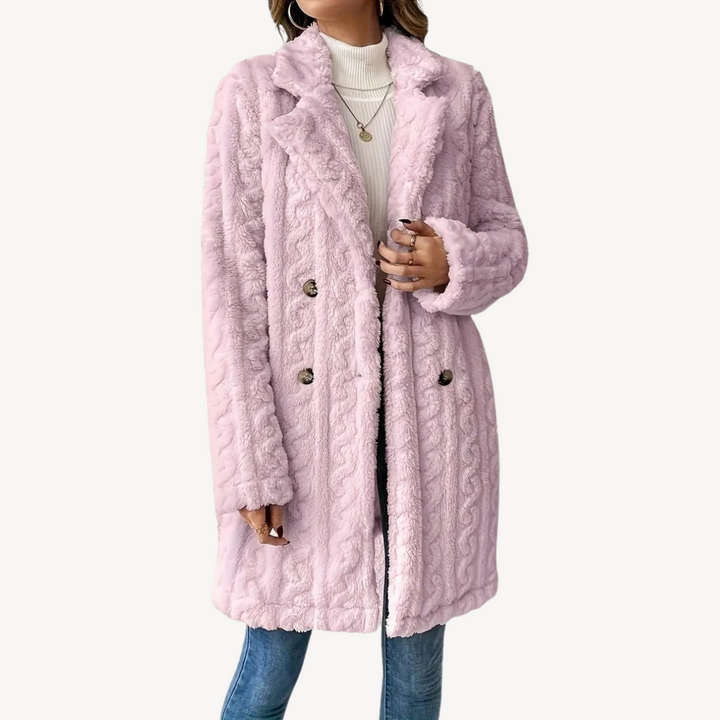 Womens Faux Fur Coat Double-Breasted Fit