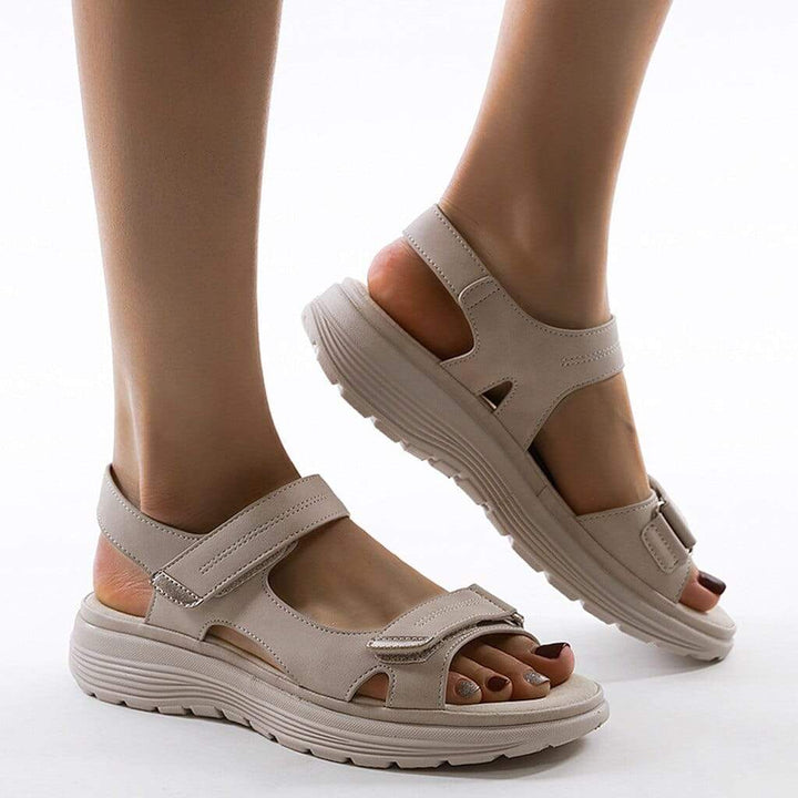 Womens Platform Wedge Sandals Open Toe Double Strap