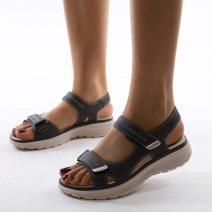Womens Platform Wedge Sandals Open Toe Double Strap