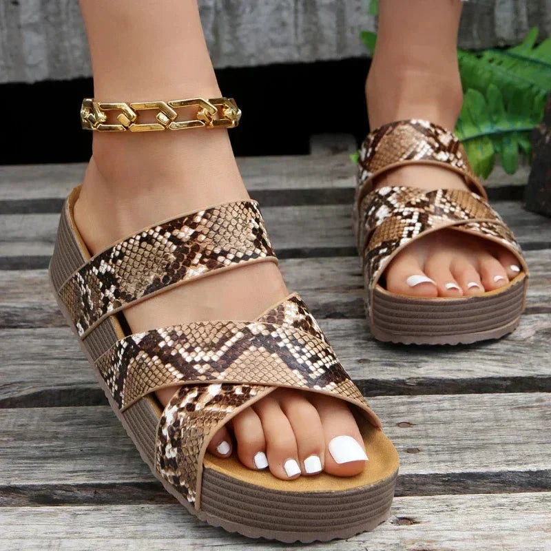 Womens Platform Wedge Sandals Braided Straps Open Toe