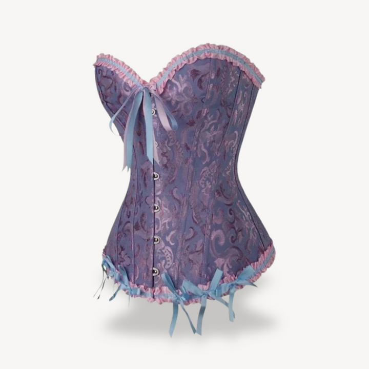 Womens Satin Corset Top with Lace-Up Front