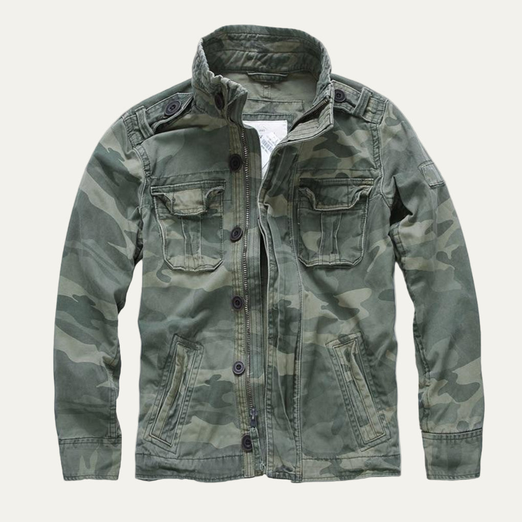 Mens Denim Jacket Thick Oversized Military Style - BritishMode