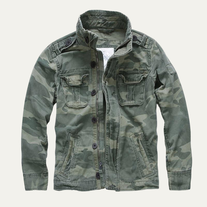Mens Denim Jacket Thick Oversized Military Style - BritishMode