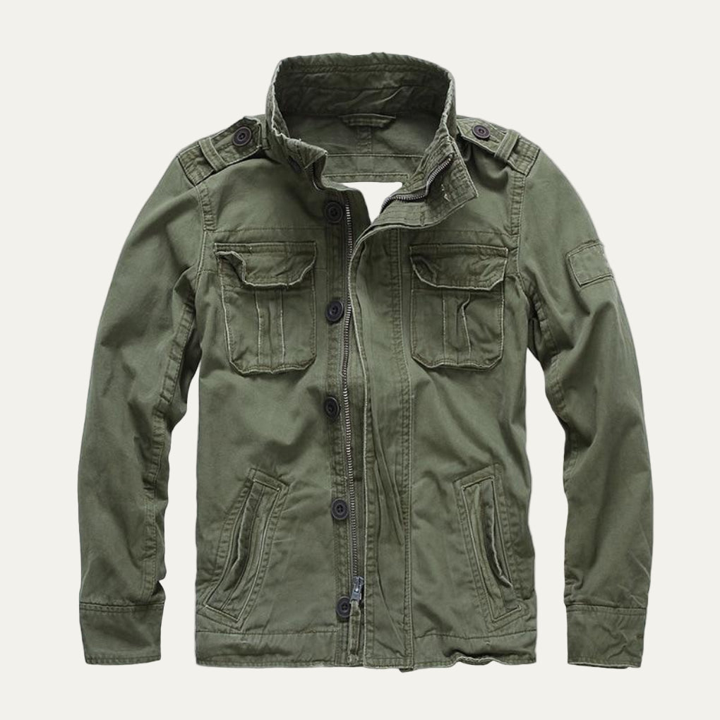 Mens Denim Jacket Thick Oversized Military Style