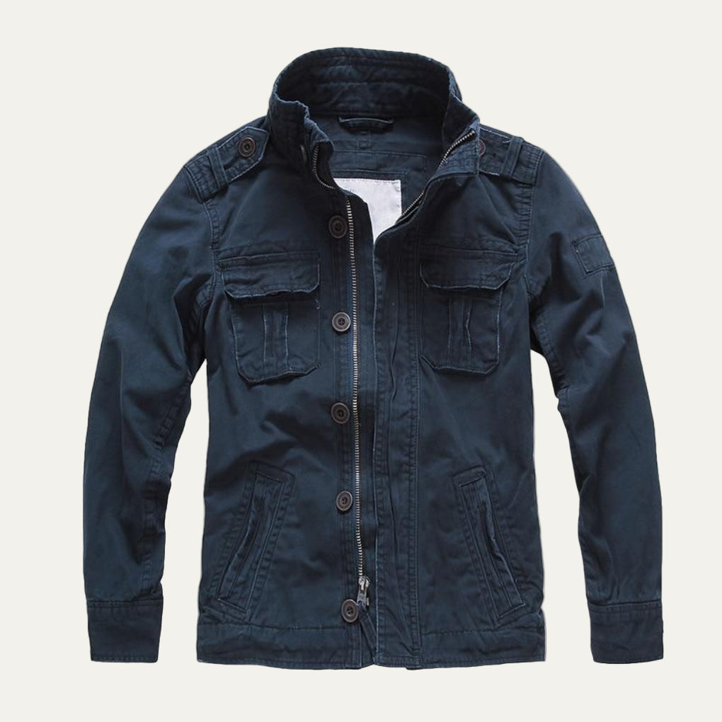 Mens Denim Jacket Thick Oversized Military Style