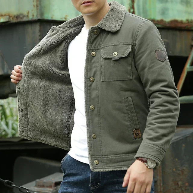 Mens Outdoor Winter Jacket Wool Lined Regular Fit