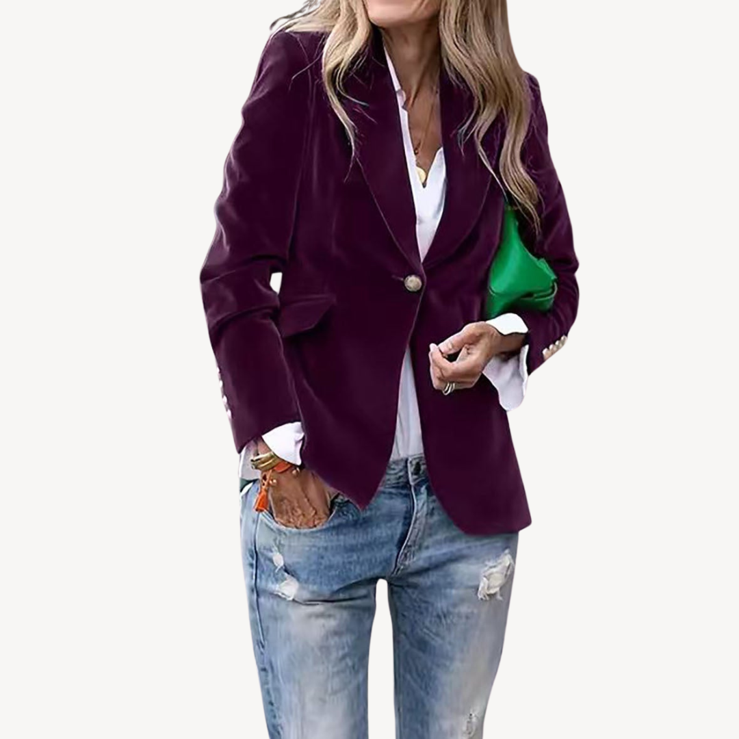 Womens Blazer Velvet Tailored Fit