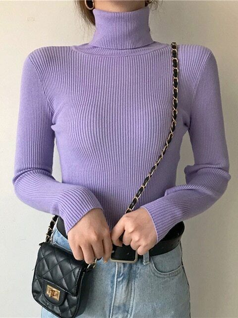 Womens Cashmere Turtleneck Sweater Winter-Ready Fit