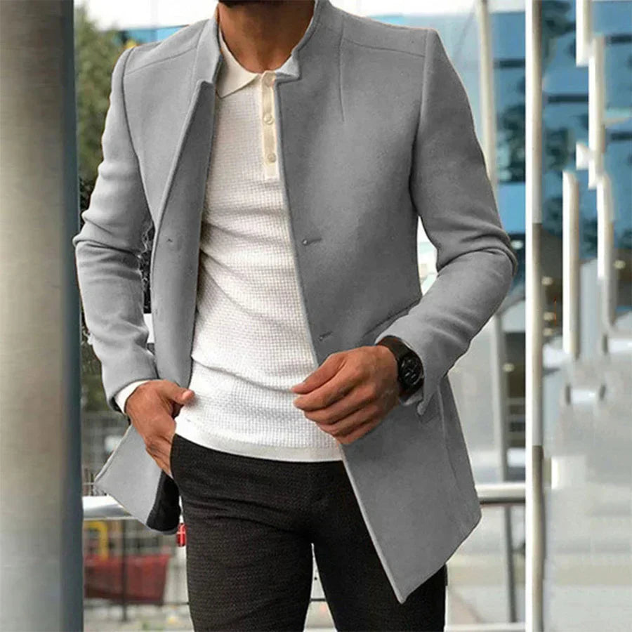 Mens Coat Contemporary Fit Wool Blend - BritishMode