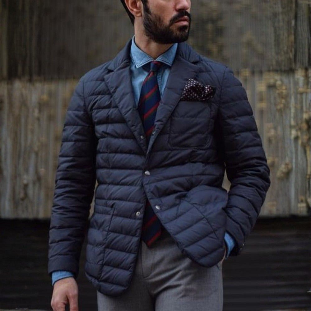 Mens Quilted Padded Jacket Smart Casual Fit
