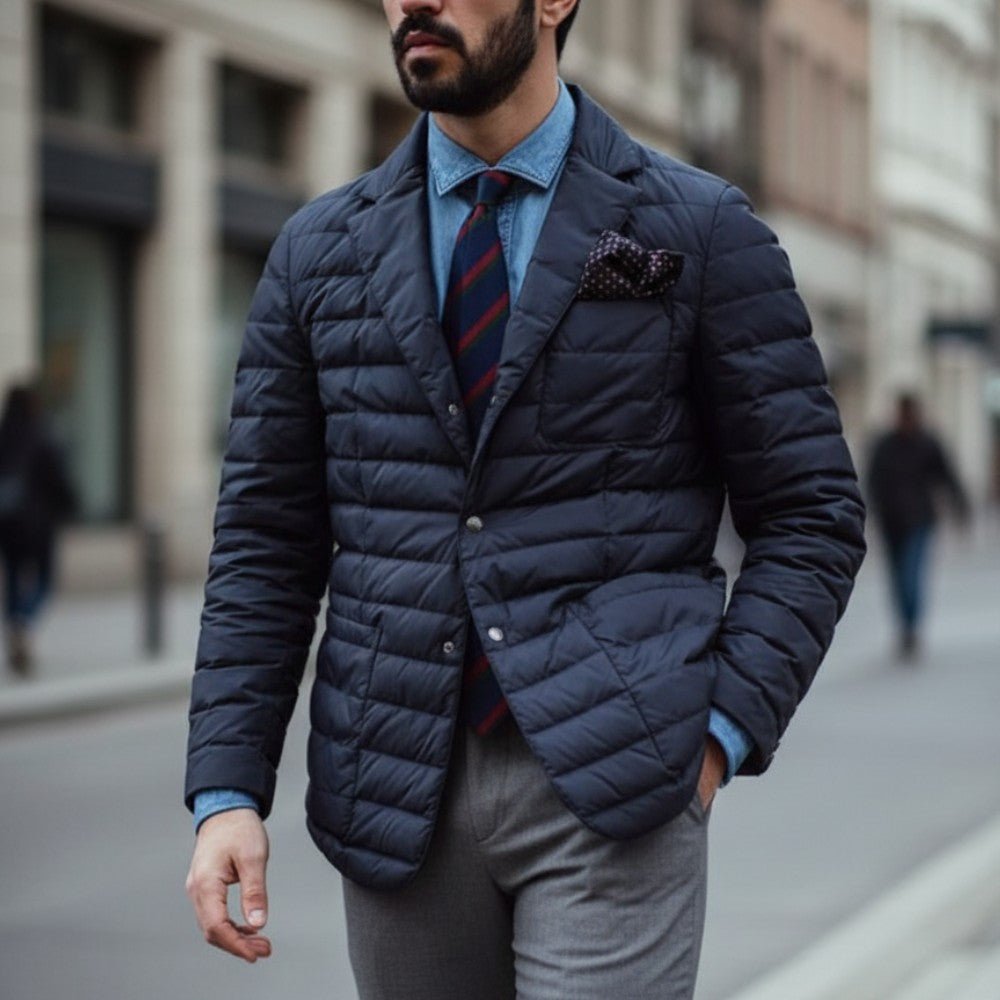 Mens Quilted Padded Jacket Smart Casual Fit - BritishMode