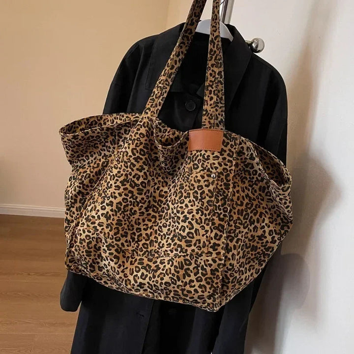 Womens Tote Bag Leopard Print Shoulder Straps - BritishMode