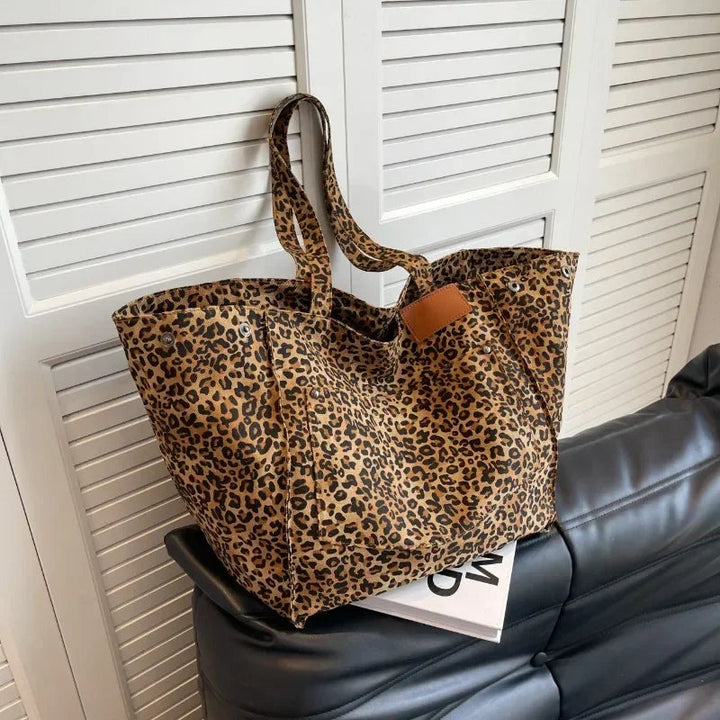 Womens Tote Bag Leopard Print Shoulder Straps