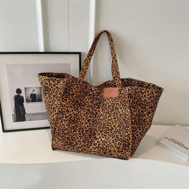 Womens Tote Bag Leopard Print Shoulder Straps