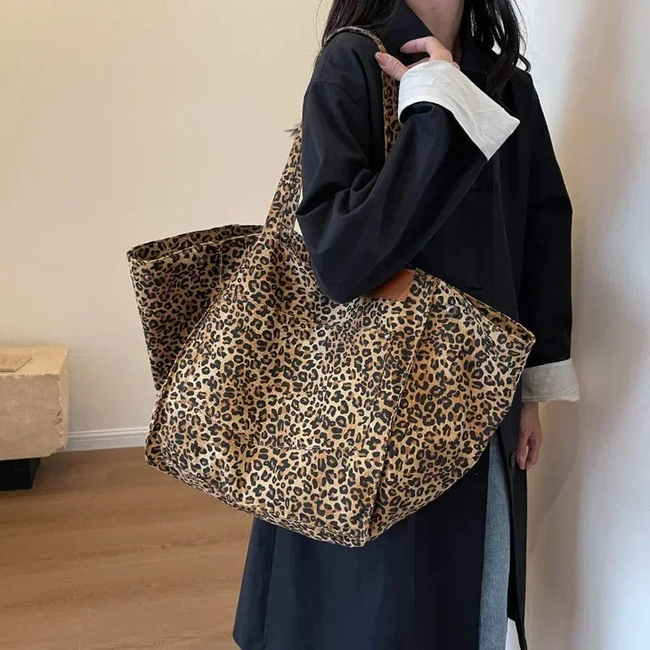 Womens Tote Bag Leopard Print Shoulder Straps