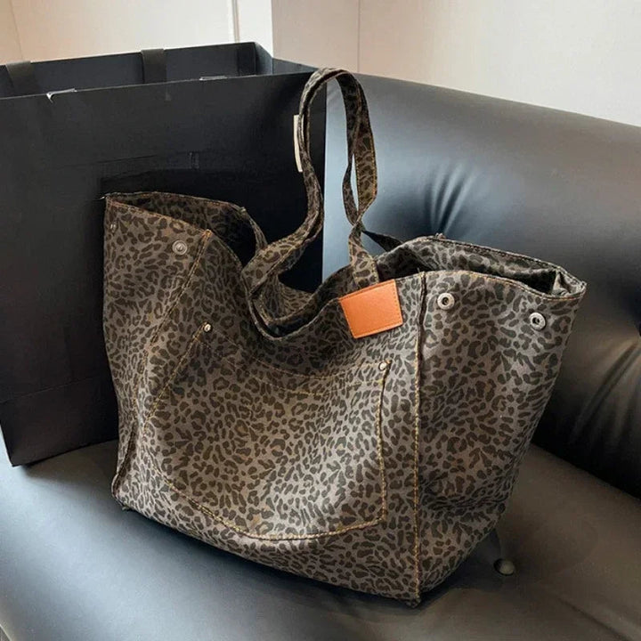 Womens Tote Bag Leopard Print Shoulder Straps
