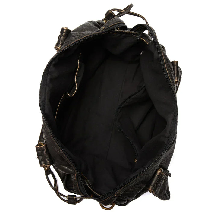 Womens School Handbag Leather Hard Shoulder Strap