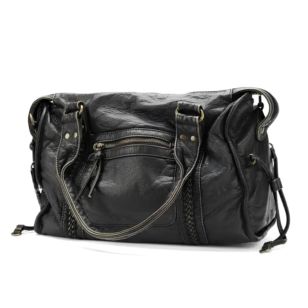 Womens School Handbag Leather Hard Shoulder Strap - BritishMode