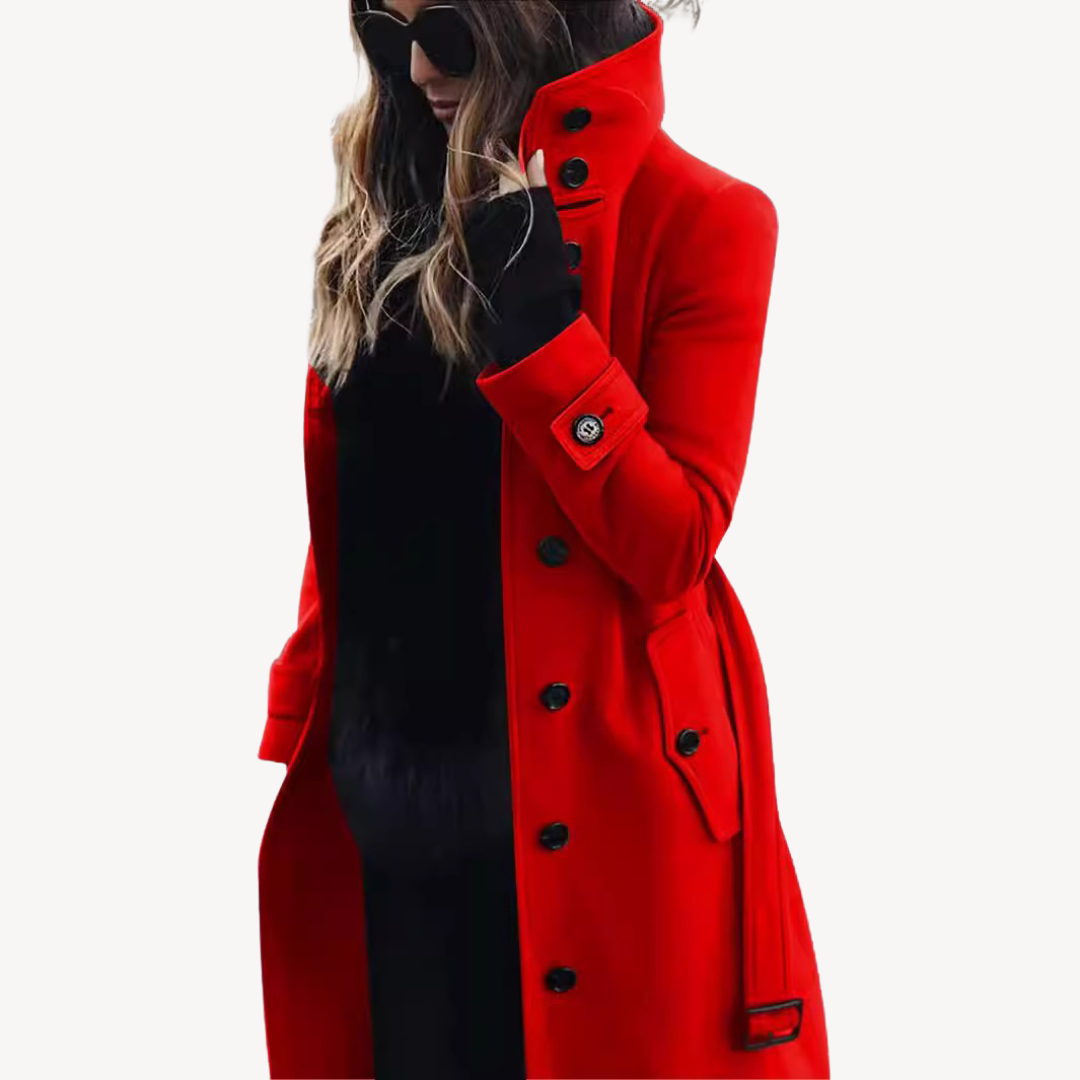 Womens Trench Coat Wool Blend Classic Fit - BritishMode
