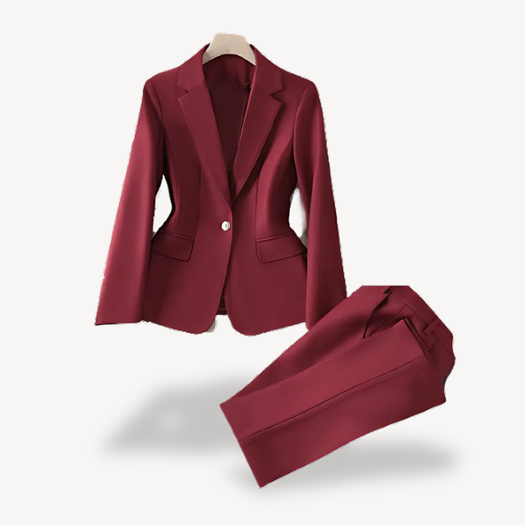 Womens Formal Blazer and Pants Set Tailored Fit