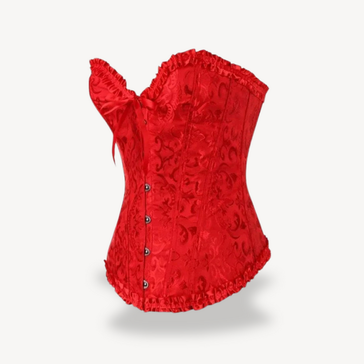 Womens Satin Corset Top with Lace-Up Front