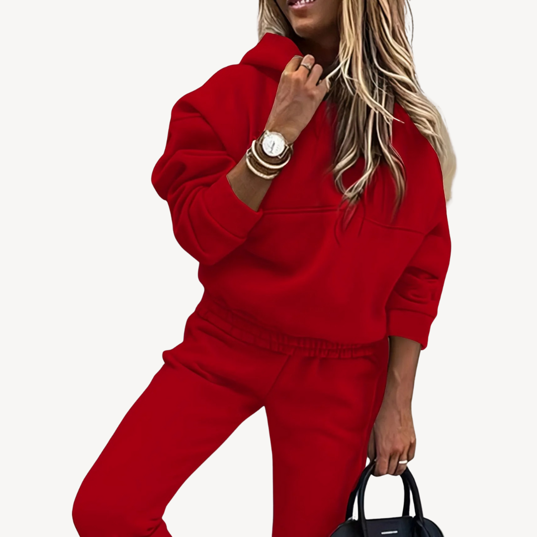 Womens Hoodie and Sweatpants Set Comfortable Fit - BritishMode