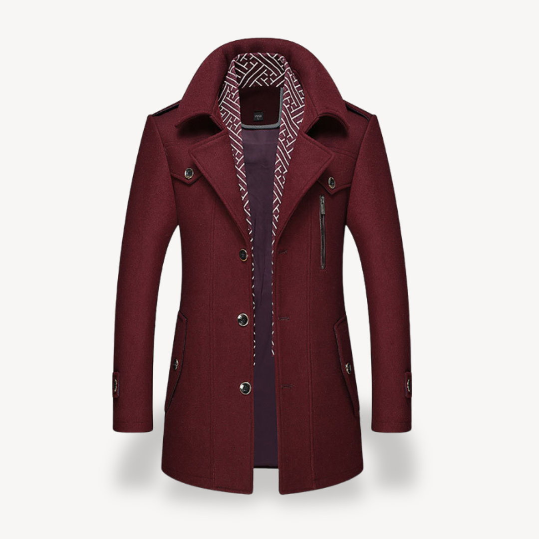 Mens Peacoat with Fleece Lining Classic Fit