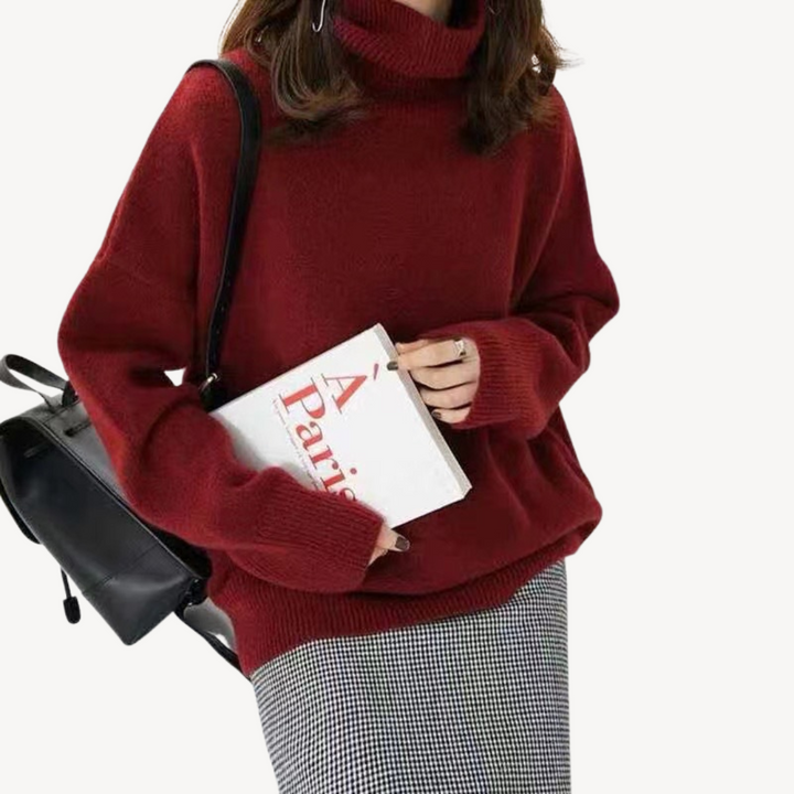 Womens Knit Turtleneck Sweater Soft Fabric