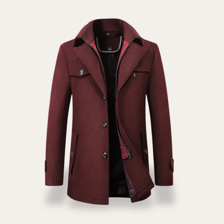 Mens Winter Coat Jacket with Stand Collar