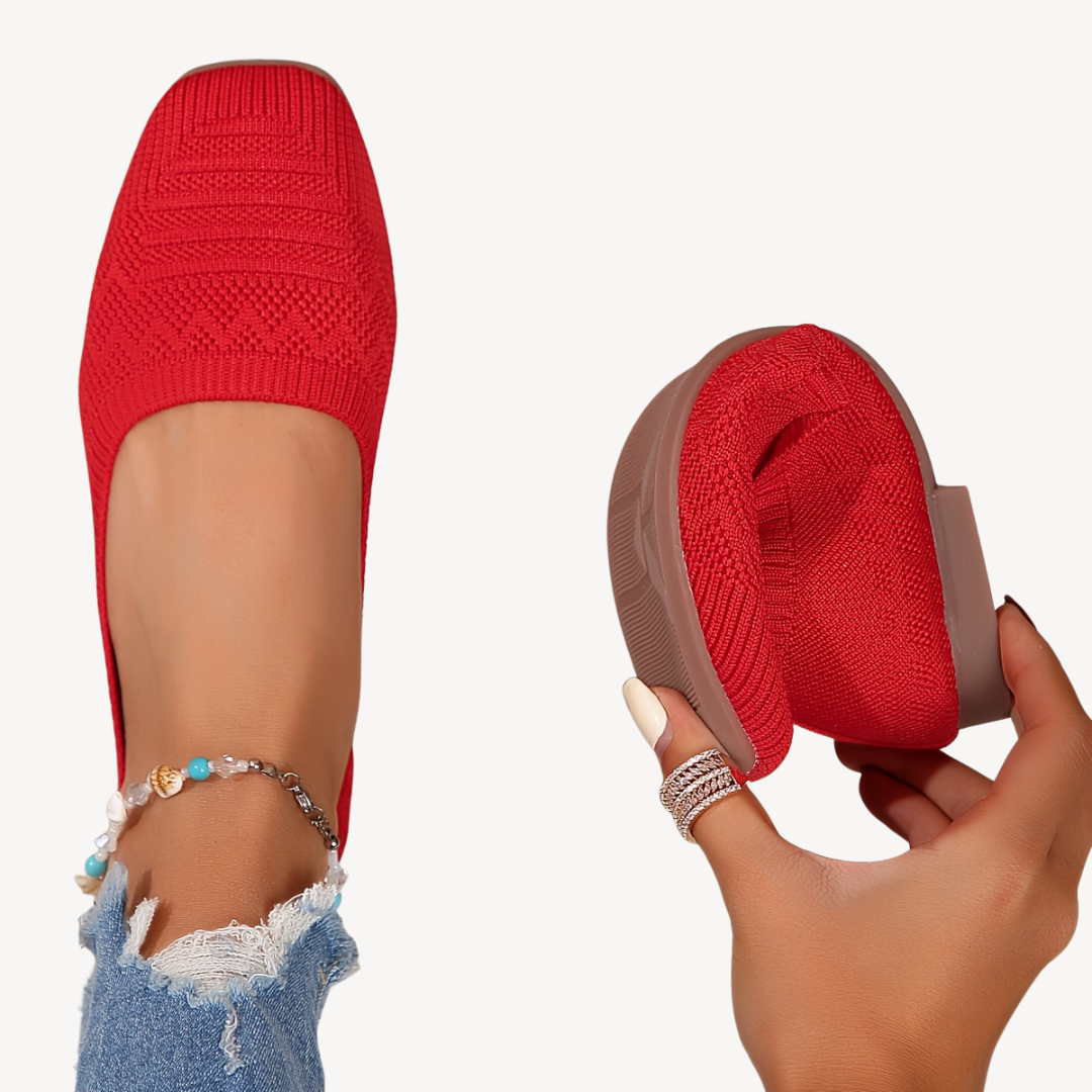Womens Orthopedic Flats Square Toe Comfortable Fit