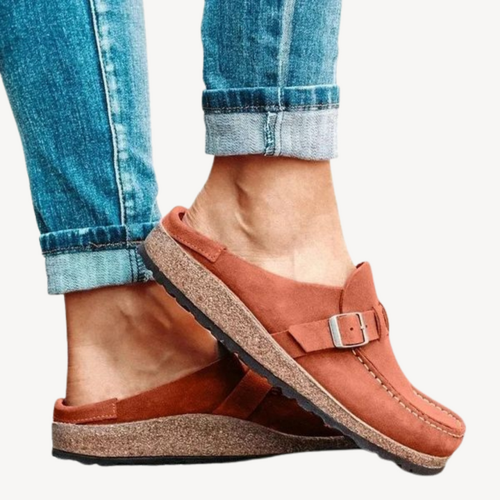 Womens Orthopedic Loafers with Buckle Closure
