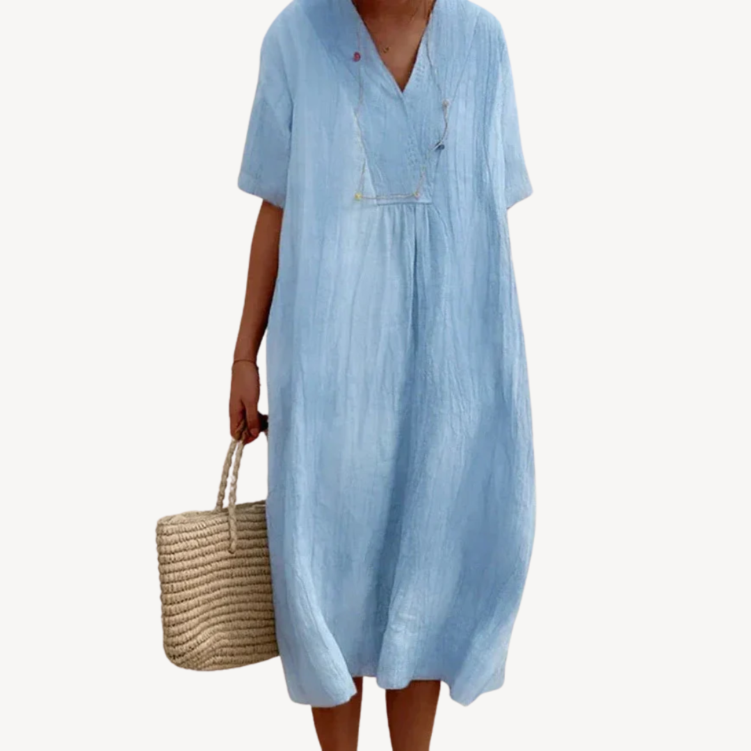 Womens Midi Dress Lightweight Loose Fit