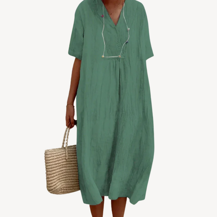 Womens Midi Dress Lightweight Loose Fit