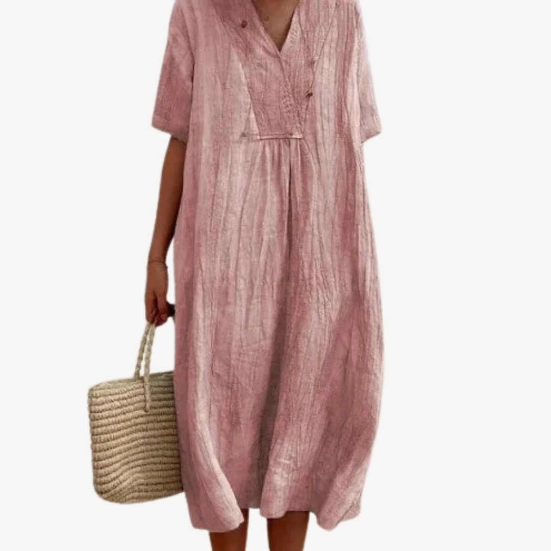 Womens Midi Dress Lightweight Loose Fit - BritishMode