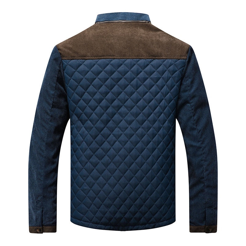 Mens Windbreaker Jacket with Stand-Up Collar Retro Style