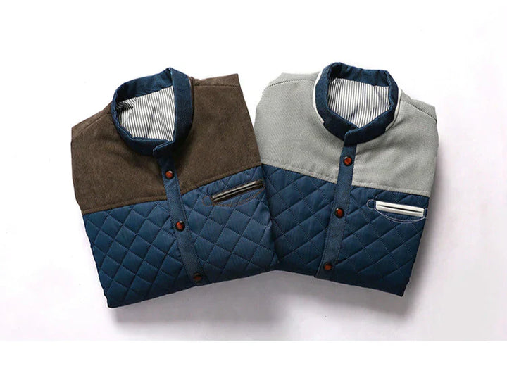 Mens Windbreaker Jacket with Stand-Up Collar Retro Style